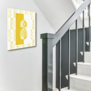 Art de l'ananas Impression sur toile moderne or