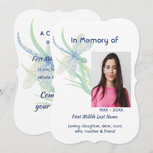 Art de l'aquarelle Invitation de service Memorial 