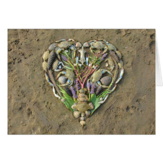 Art de nature de coeur de rivage