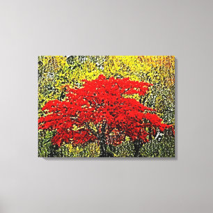 Art de peinture rouge d'automne - Toile enveloppée