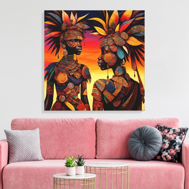 Art de toile de femme africaine (Insitu(Salon))