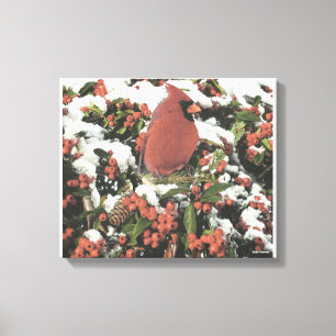 Art de toile étiré par collage cardinal de