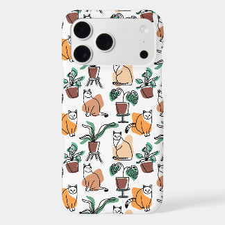 Art de trait dessin chats et fleurs