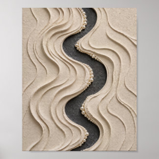 Art de vague de sable sculptural avec affiche de l