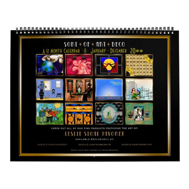 Art Déco - 12 Monate - Personalisiert Kalender (Titelbild)