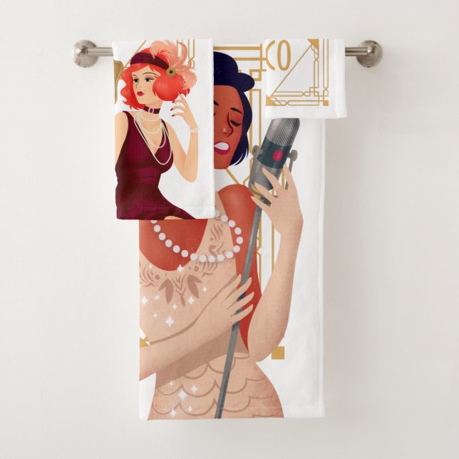 Art Déco 1920 Glam Ladies Gold White (En situation)