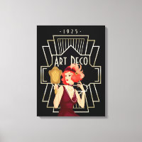 Art Déco 1920 Lady Mirror Gold Frame Black