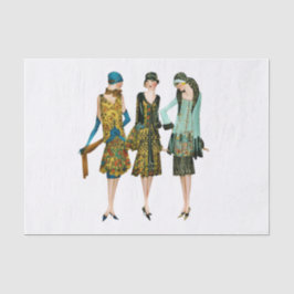 Art Deco 1920er Frauen aus der Stadt Seidenpapier