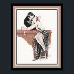 Art Deco 1920er Jahre "Cocktail Bar" Poster<br><div class="desc">Art-Deco-Druck der 1920er Jahre mit Kissing-Paar - Kunden/Barkeeper bei einem Cocktail-Bar</div>