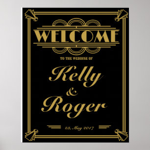 ART Deco 1920er Jahre Gatsby Stil Hochzeitsempfang Poster