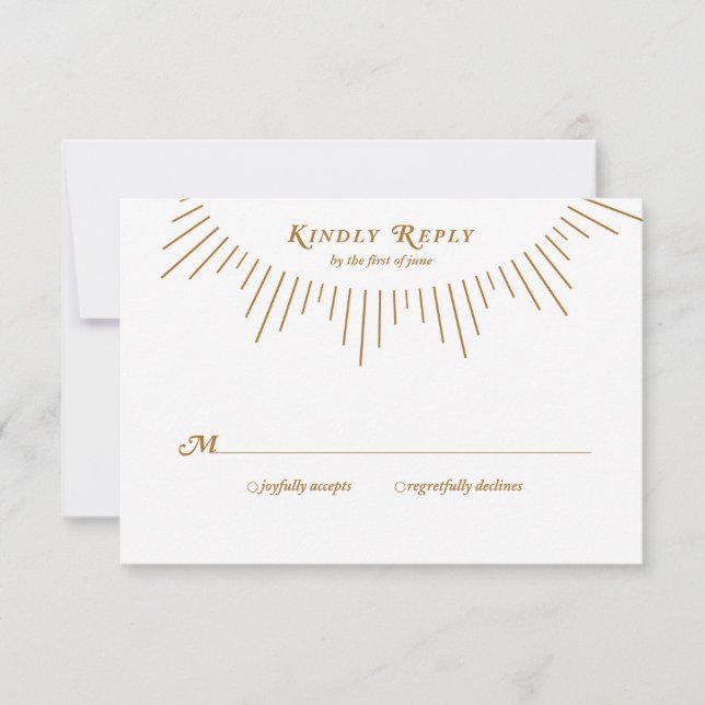 Art Deco 1920er Jahre Hochzeitsaktionskarte RSVP Karte (Vorderseite)