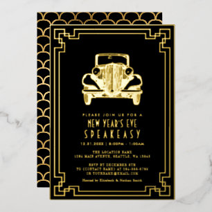 Art Deco 1920er Jahre Silvesterabend-Party Folieneinladung