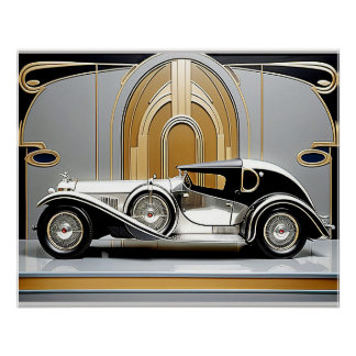 Art Deco 1920er Jahre Stil Auto Poster. Poster