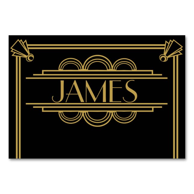 Art Deco 1920er Platzkarten Tischnummer (Vorderseite)