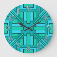 Art Deco 1920s Geometric Aquamarin Green Blue Patt