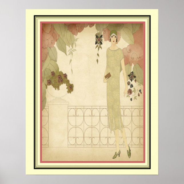 Art Deco 1922 Fashion Illustration 16x20 Poster (Vorne)