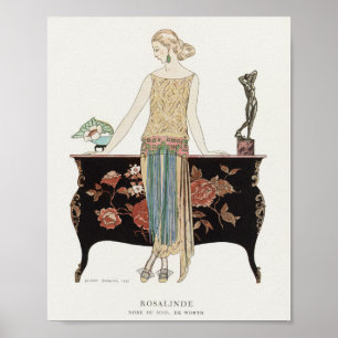 Art Deco 1922 Modeillustration von Barbier Poster