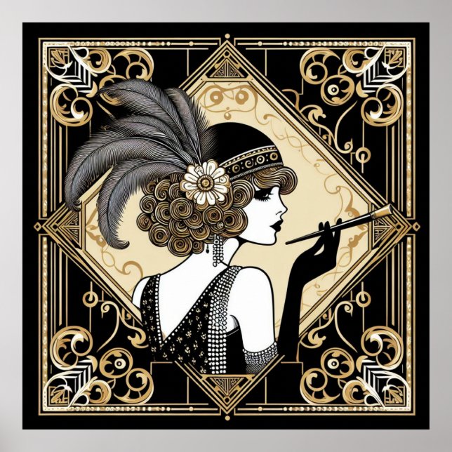 Art Deco 20 Flapper Nr. 2 Poster (Vorne)