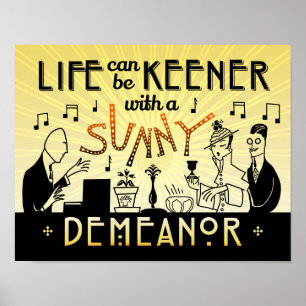 Art Deco 20er Retro Sonnige Laune Inspirierend Poster