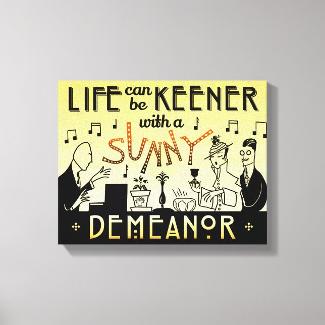 Art Deco 20s Retro Sunny Demeanor Inspiration Leinwanddruck (Vorderseite)