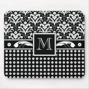 Art Deco 30s Formal Elegance Floral Damask Mousepad
