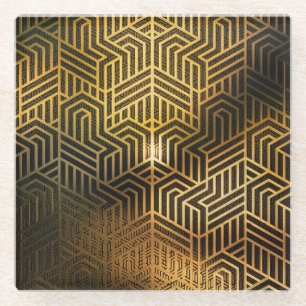 Art Deco 3D Illustration, Werbe-Wallpaper. Glasuntersetzer