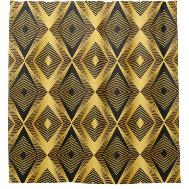 Art Deco: Abstrakt geometrischer Hintergrund Duschvorhang (Vorderseite)