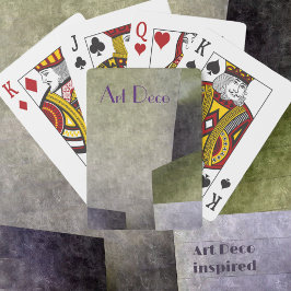Art Deco Abstrakt Green Lila Customizable Spielkarten