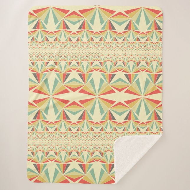 Art Deco abstrakte Dreiecke Sherpadecke (Vorderseite)