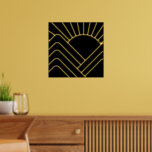 Art Deco Abstrakte Landschaft Schwarzes Gold Foliendrucke<br><div class="desc">Das ist eine abstrakte Landschaft im Stil des Deko, die im klassischen Schwarz und Gold gehalten ist. Die minimalistische Kunstdekoration inspirierte Berglandschaft und die Sonne, umrahmt mit echter Goldfolie. Dieses einzigartige und stilvolle Design eignet sich perfekt für eine individuelle Erwärmung oder eine neue Ergänzung zu Wandkunst und Wohngestaltung. Karo zum...</div>