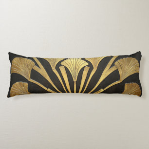 Art Deco Ägyptisches Gold Hieroglyphen-Blume 1920e Seitenschläferkissen