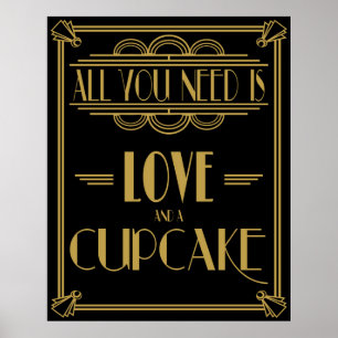 Art Deco Alles was Sie brauchen ist LIEBE und ein Poster