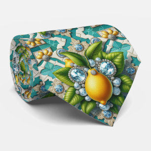 Art Deco Amalfi Zitrone Mediterranean Diamanten Krawatte