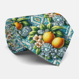 Art Deco Amalfi Zitrone Mediterranean Diamanten Krawatte