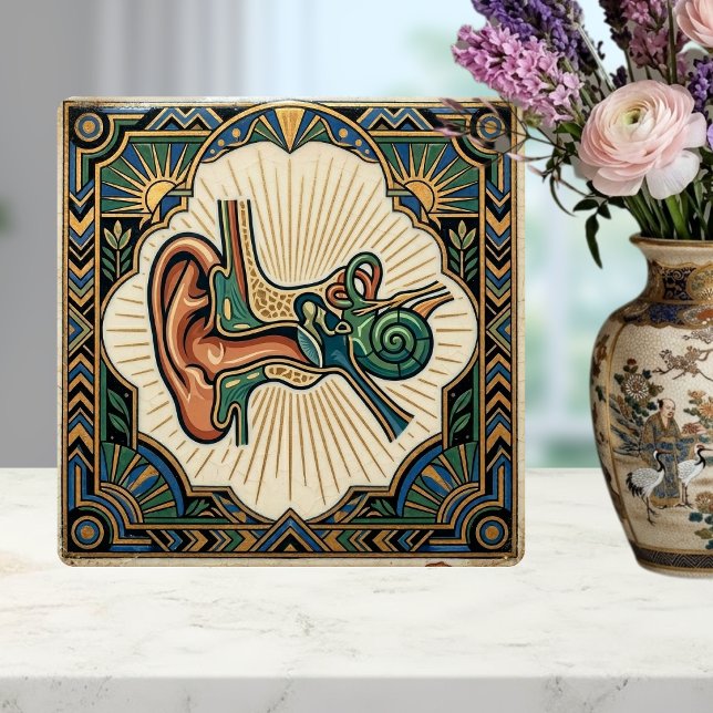 Art Deco Anatomical Ear Laryngology  Fliese (Von Creator hochgeladen)