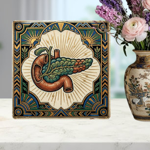 Art Deco Anatomische Bauchspeicheldrüse Diabetes Fliese
