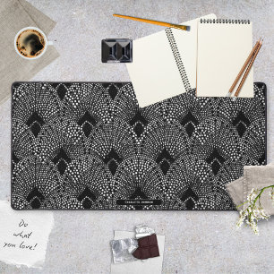 Art Déco Antracite Noir Blanc Peacock Motif