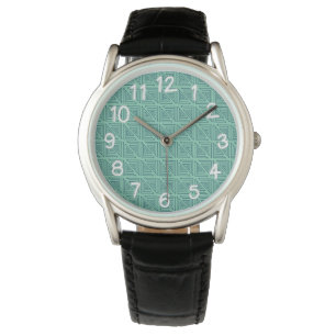 Art Deco Aquamarin Mazes Armbanduhr