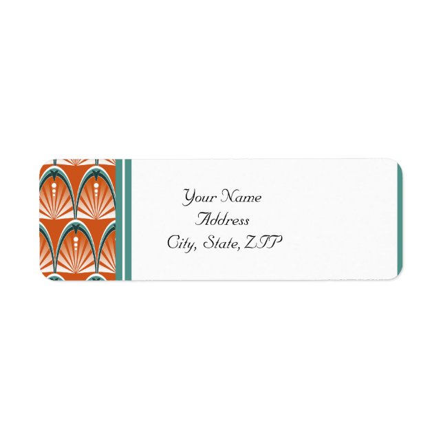 Art Deco Arches in Orange und Aquamarine Hochzeite (Vorne)