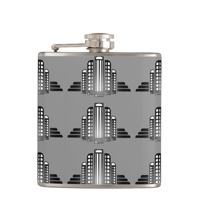Art Deco Architecture Flask Flachmann (Vorderseite)