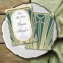 Art Deco Art Nouveau Gestreift Goldton Modern