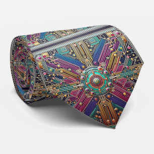 Art Deco Art Nouveau Regenbogen-Schaltkreis Krawat Krawatte