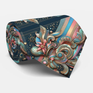Art Deco Art Nouveau Regenbogen-Schaltkreis Krawat Krawatte