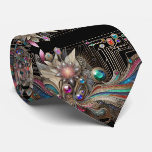 Art Deco Art Nouveau Regenbogen-Schaltplatine-Hals Krawatte