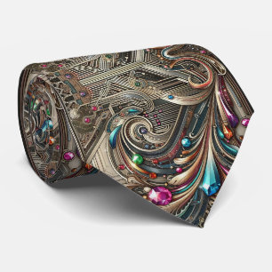 Art Deco Art Nouveau Regenbogen-Schaltplatine Kraw Krawatte