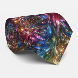 Art Deco Art Nouveau Regenbogen-Schaltplatine Kraw Krawatte