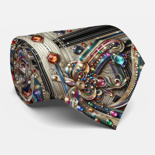 Art Deco Art Nouveau Regenbogen-Schaltplatine Kraw Krawatte