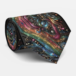 Art Deco Art Nouveau Regenbogen-Schaltplatine Kraw Krawatte