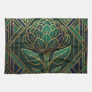 Art Deco Artischocke Geschirrtuch