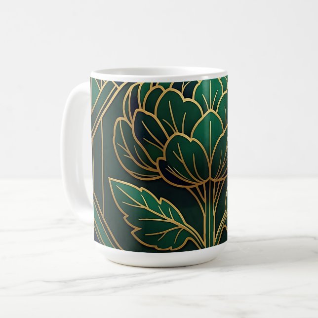 Art Deco Artischocke Kaffeetasse (Vorderseite Links)